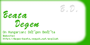 beata degen business card